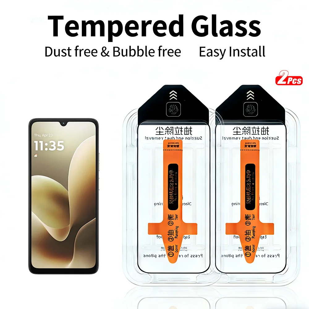 

2pcs HD Tempered Glass for Motorola Moto G86 G56 G35 G05 G04 G04S G100S G24/G15/G06/G86 Power Screen Protector Dust-free Install