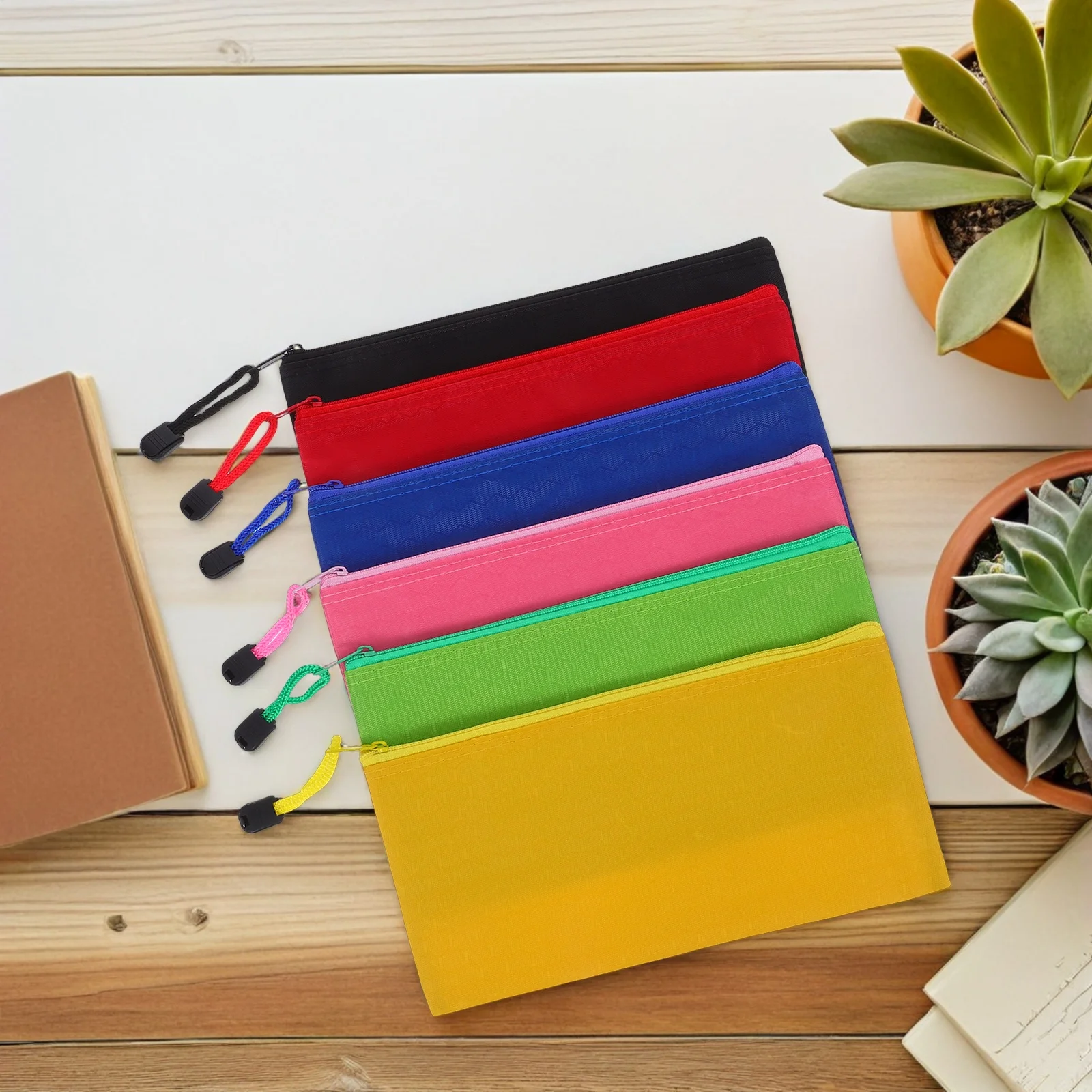 

12pcs Football Pattern Zipper Pencil Pouch Waterproof Oxford Cloth Makeup Travel Bag School Stationery Organizer Case