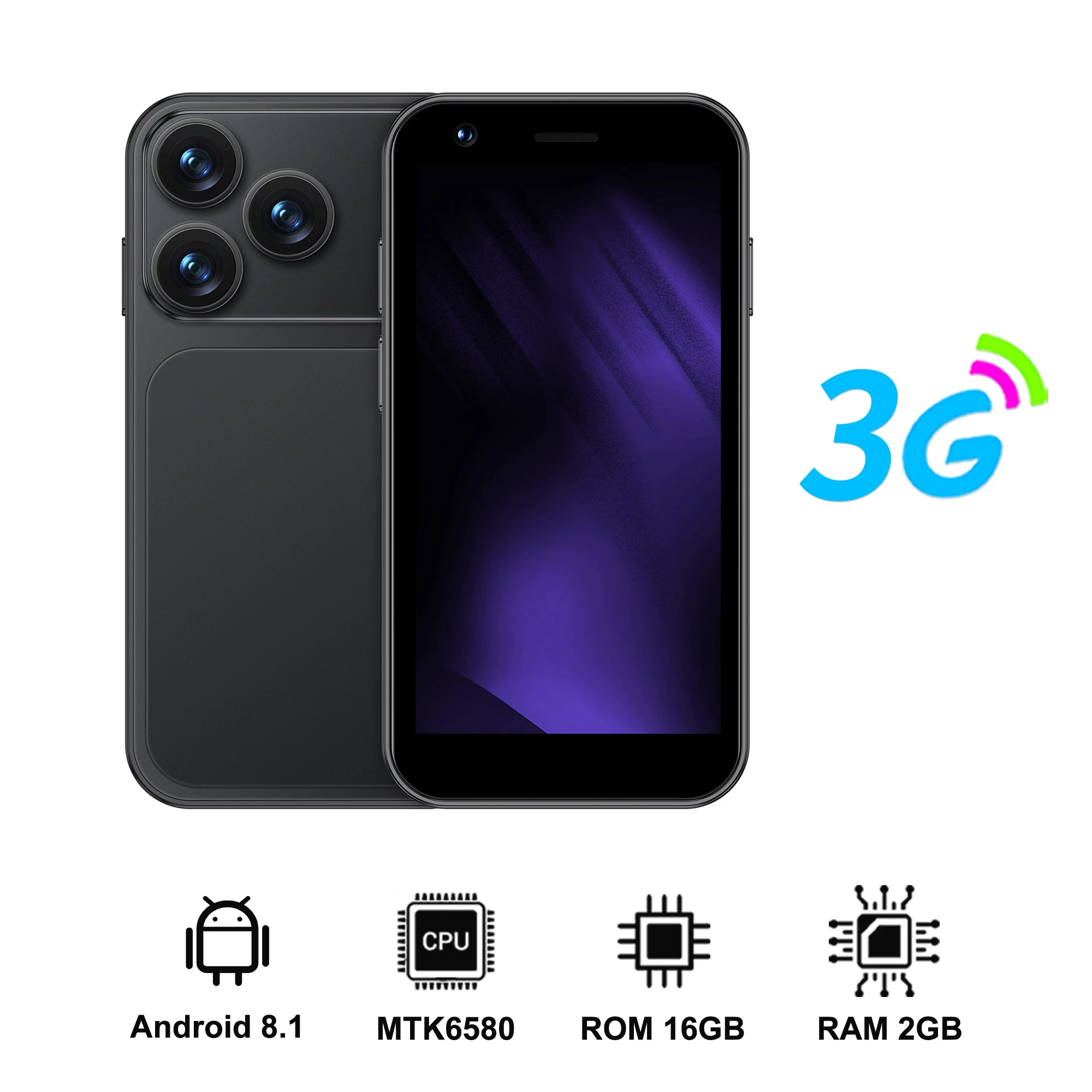 SERVO 18SE mini-smartphone Android 8.1 3G WCDMA Dual SIM Standby 3,0-inch scherm 2 GB RAM + 16 GB Play Store mobiele telefoons