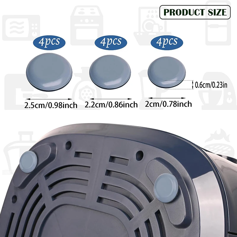 منزلقات PTFE السحرية اللاصقة لأجهزة المطبخ ، آلات صنع القهوة ، الخلاط ، مقالي الهواء ، طباخ الضغط ، 20 ، 22 ، 25 ، 12