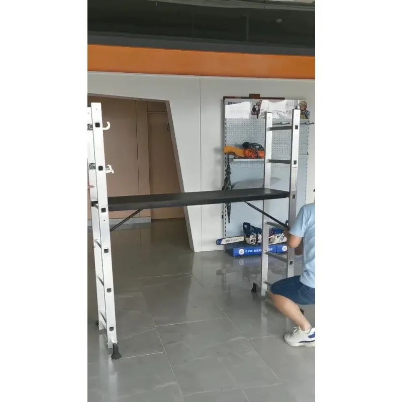 Escada de plataforma de andaime móvel antiderrapante com rodas, altura ajustável