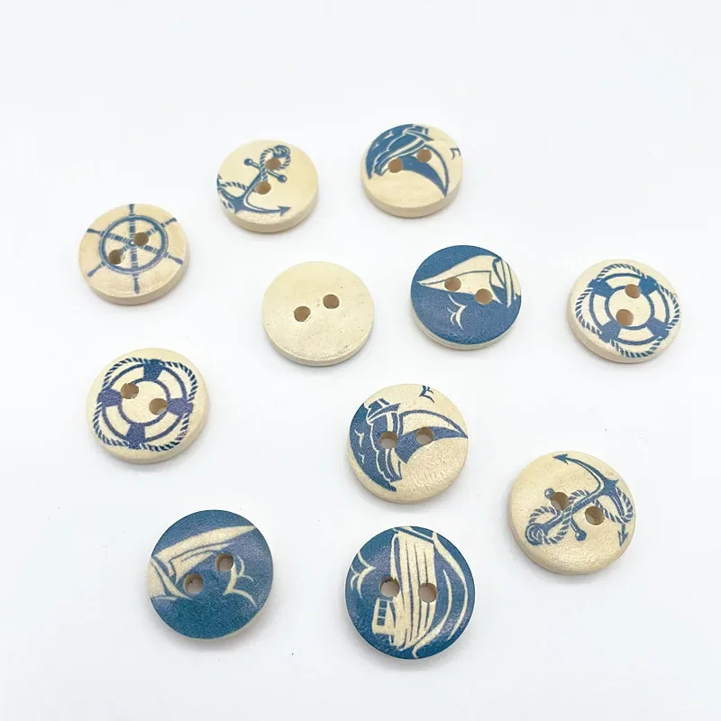 New Multi-size Patterned Buttons Natural Wood Buttons Love Scrapbooking Wedding Decor DIY Sewing Accessories 2-eye 4-eye Buttons