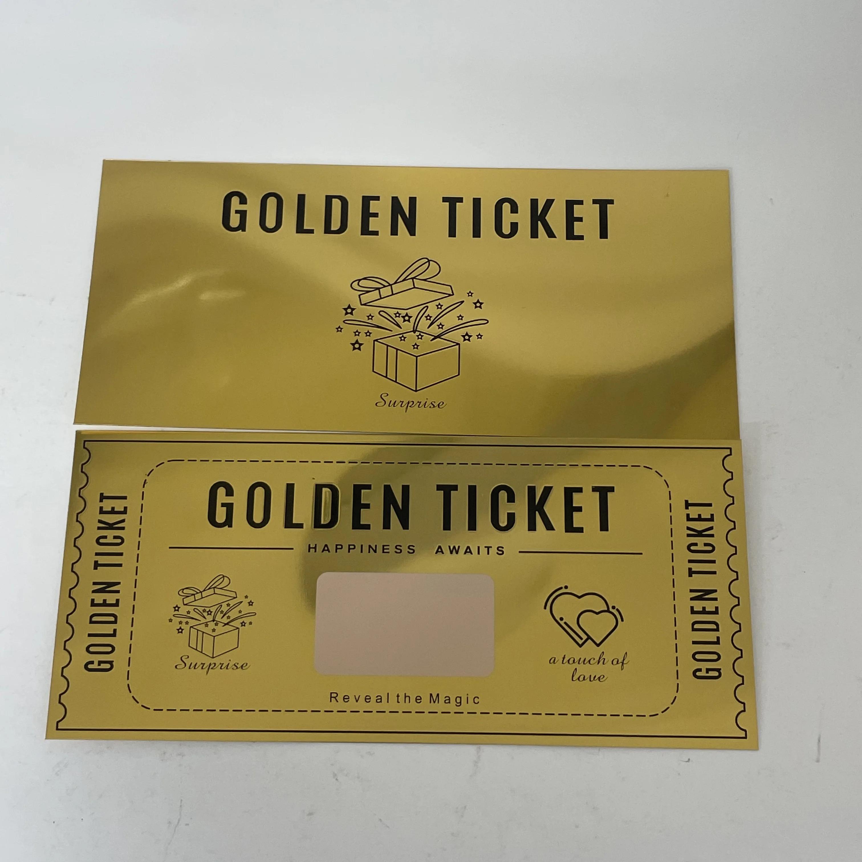 Golden Ticket Scratch-off Card With Surprise Tickets  for Writing Your Own Special Celebrate Holiday Gifts