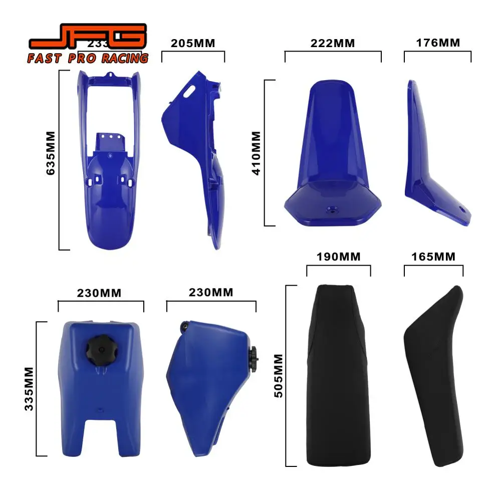 Motorcycle Plastic Parts Plastic Fender Body Seat Gas Tank Kit For PW80 PW 80 1983-2006 Dirt Pit Bike PP PE Plastic Mudguard