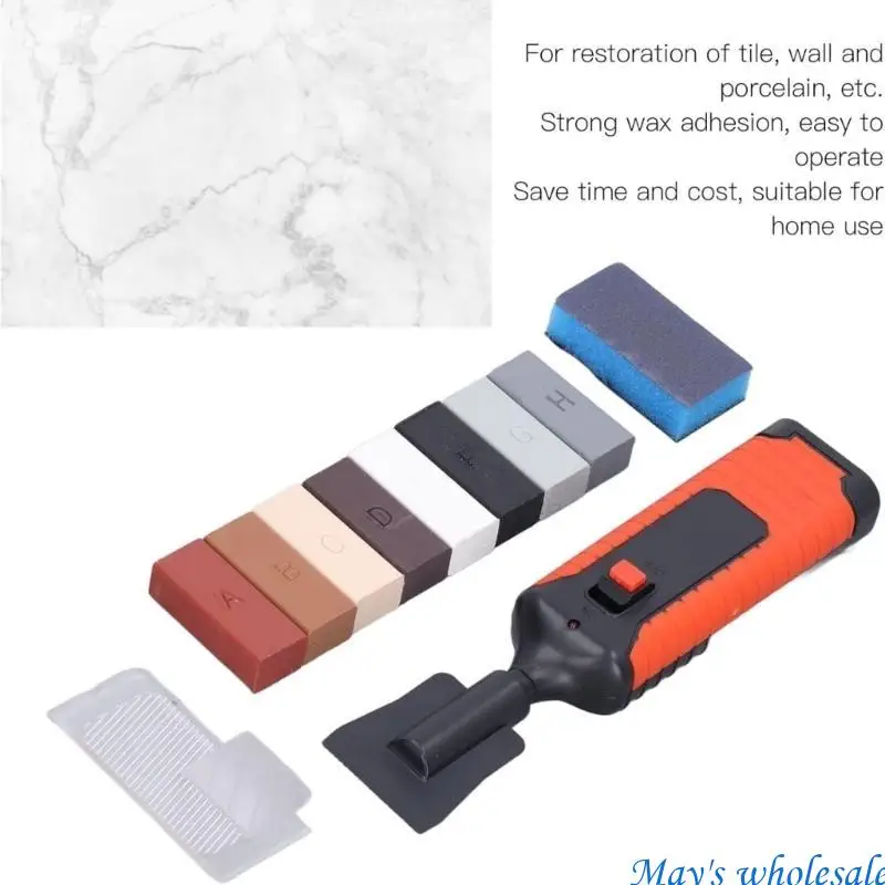 

Portables Marble Surfaces Repair Set Wax Melter 11 Sandpaper Cleaning Clot 448A