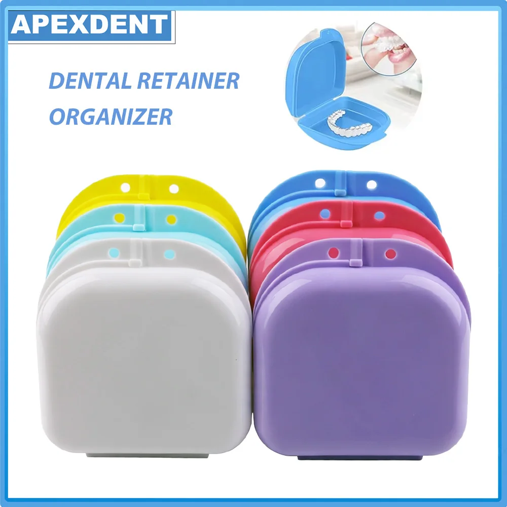 APEXDENT Dental Denture Storage Box Platic Orthodontic Braces Retainer False Teeth Protective Case Dentistry Material