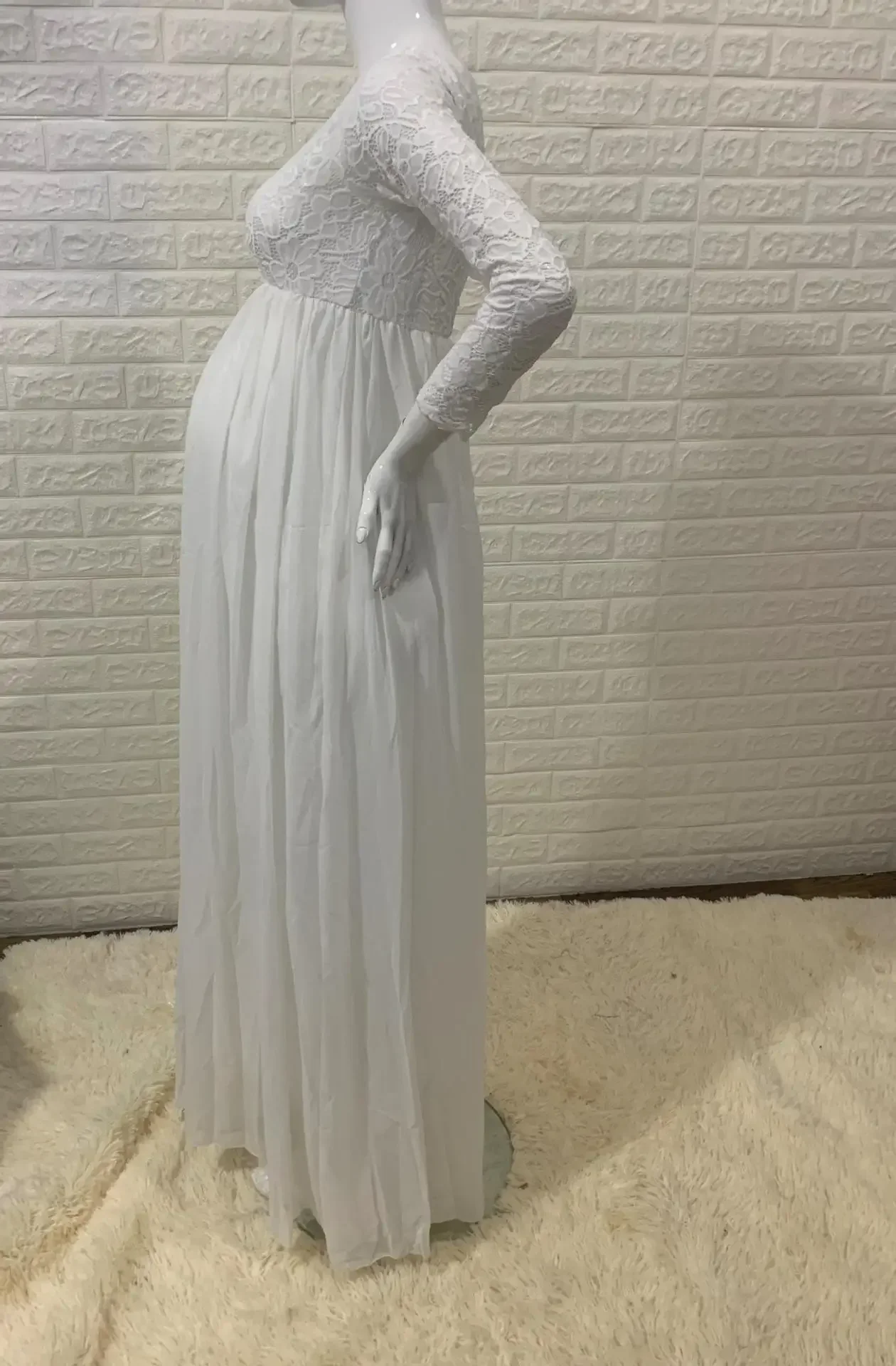 

Maternity Photography Props Long Wedding Dress Gown Lace Pregnancy Fancy Shooting Photo Summer Pregnant Clothes New