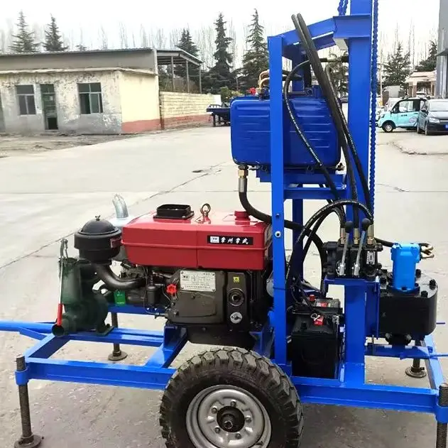 

Customized High Grade Diesel Water Well Drilling Rig Hydraulic Crawler 22HP Portable 100m 180m Borehole Rig