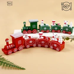 Plastic Christmas Train 2023 Christmas Decorations for Home Xmas Navidad Noel Gifts Christmas Ornament New Year 2023