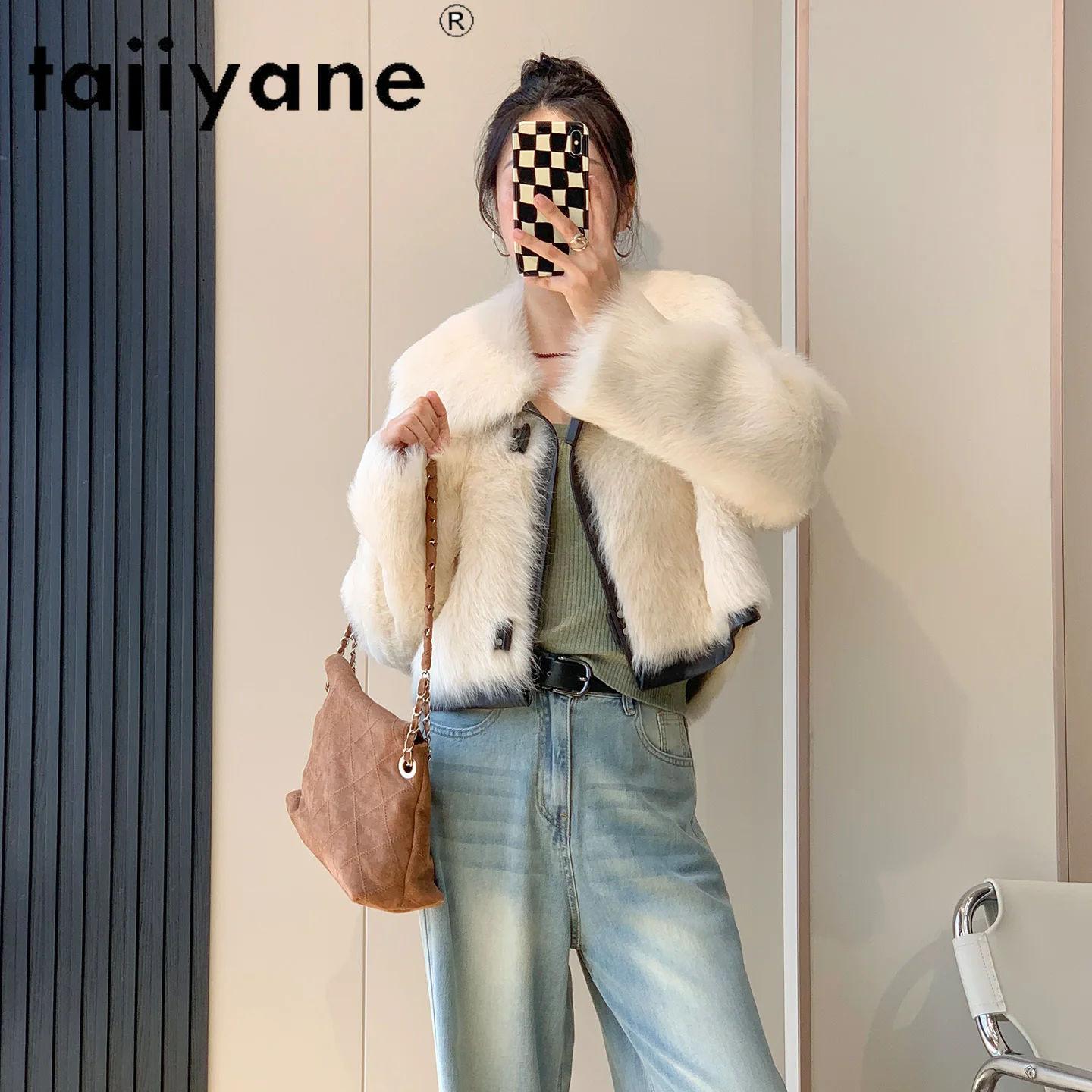 TAJIYANE 100%Natural Tuscany Wool Sheepskin Double Faced Fur Coat Woman Turn-Down Collar Real Fur Jacket Winter Clothes 2025шуба