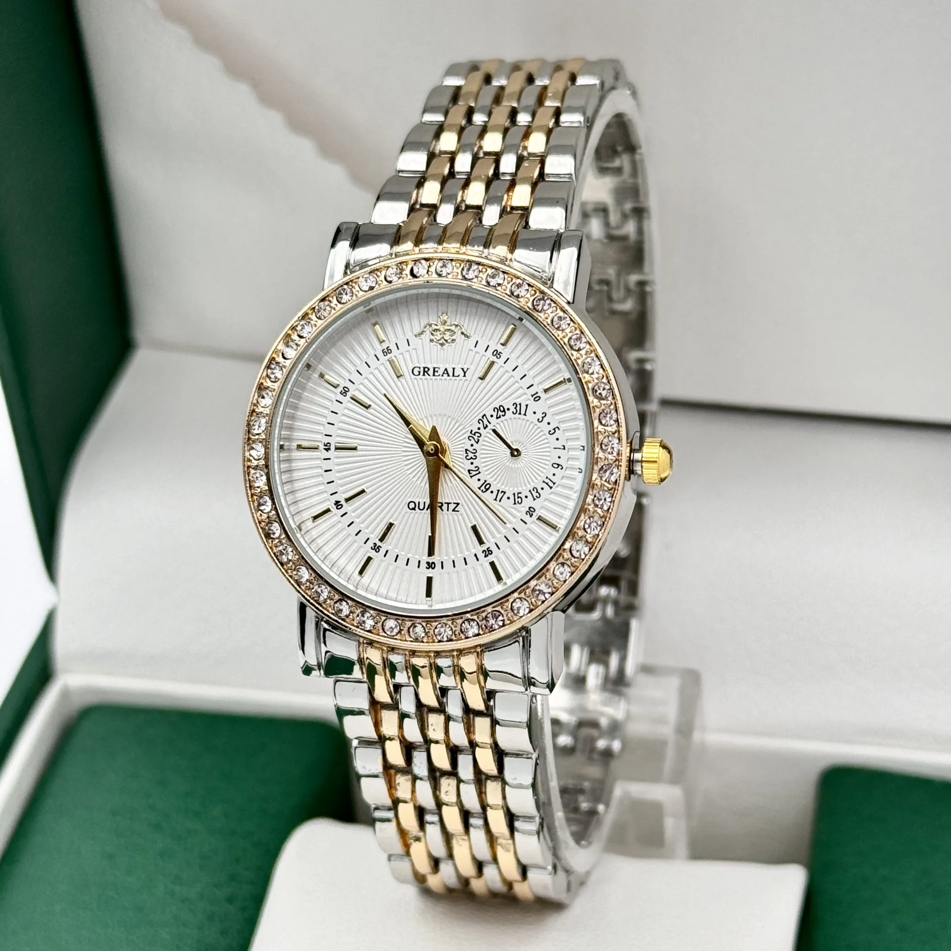 1PCS Trendy Fashion Luxury Digital Scale Circular Dial Women's Quartz Watch Suitable for Daily Clothing Matching Perfect Gift