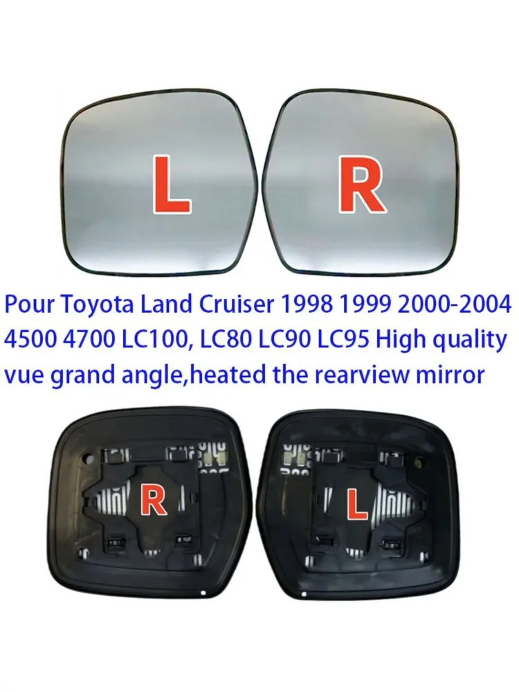 Wysokiej jakości lusterko wsteczne z podgrzewaniem i szerokim kątem widzenia do Toyota Land Cruiser 1998-2004 4500 4700 LC100, LC80 LC90 LC95 — 2