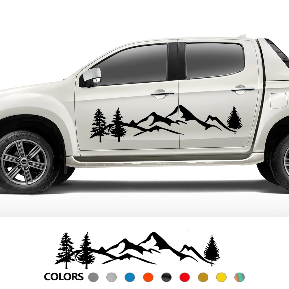 Car Universal Stickers For Isuzu Dmax Volkswagen Amarok Ford F150 Ranger Dodge Ram Toyota Hilux Mountain Tree Style Decor Decals