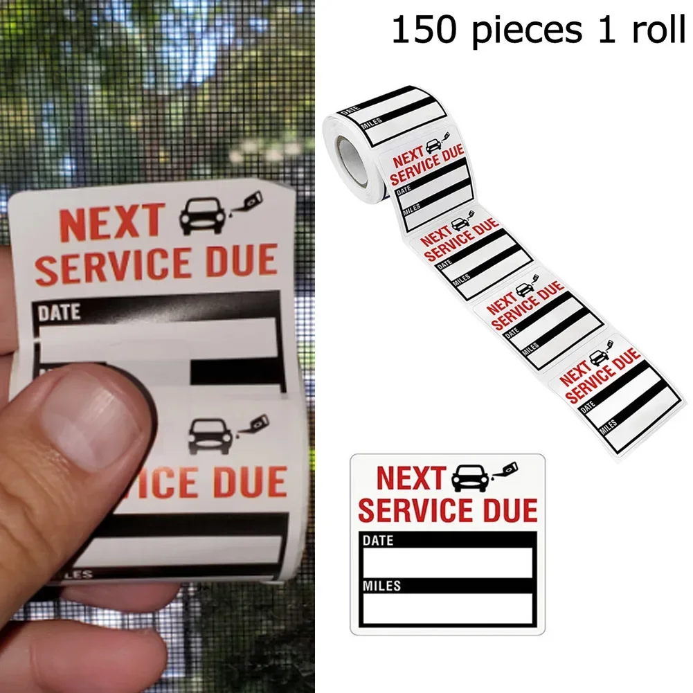 1 Roll Stickers 150PCS 2*2inch Clear Oil Change Service Reminder Sticker Pack Useful Automotive Tools High Quality
