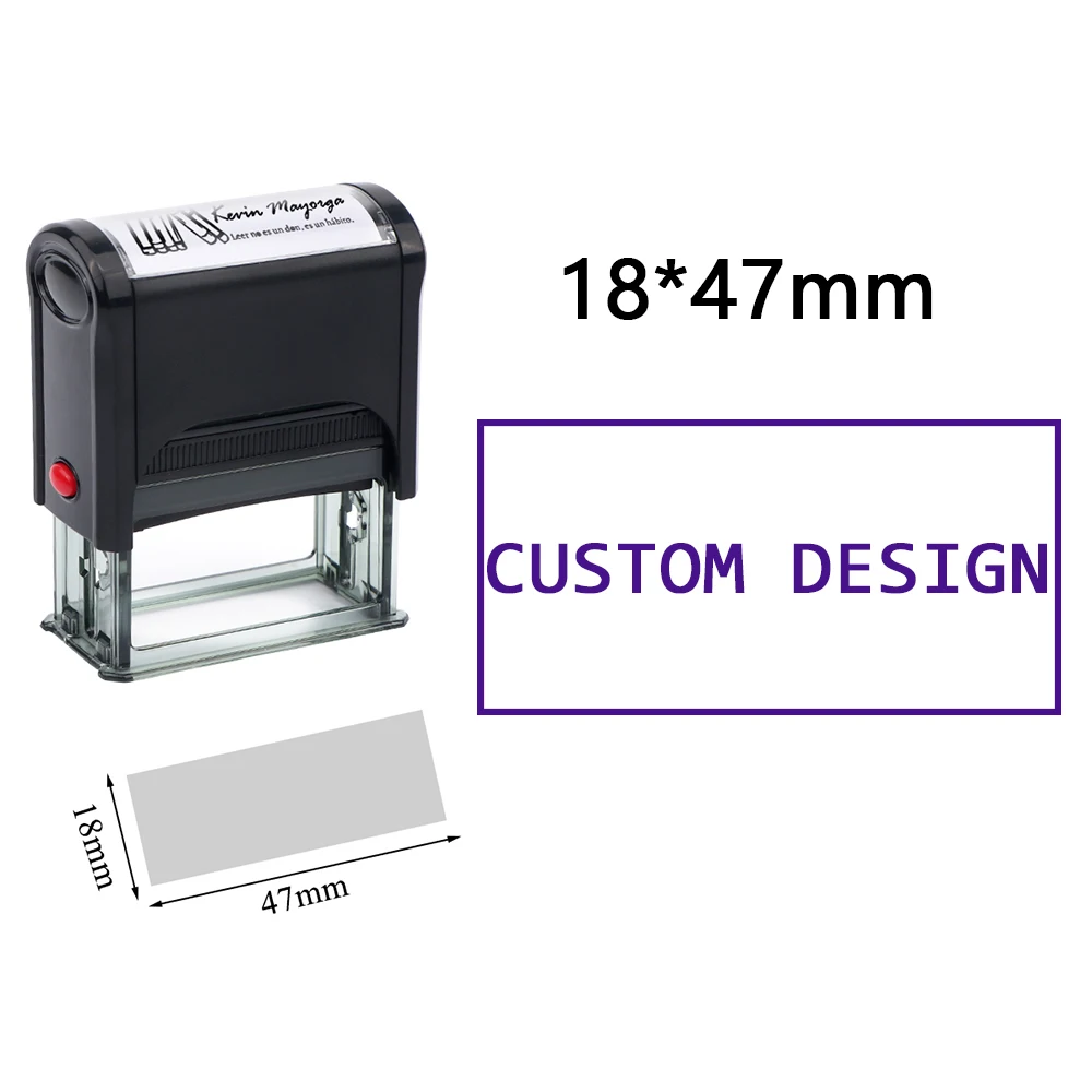 Personalisierter Selbstfärbender Stempel mit Eigenem Design, Transparenter Basis, Nachfüllbares Stempelkissen, Geeignet für Hochzeit, Geschäft, Adresse