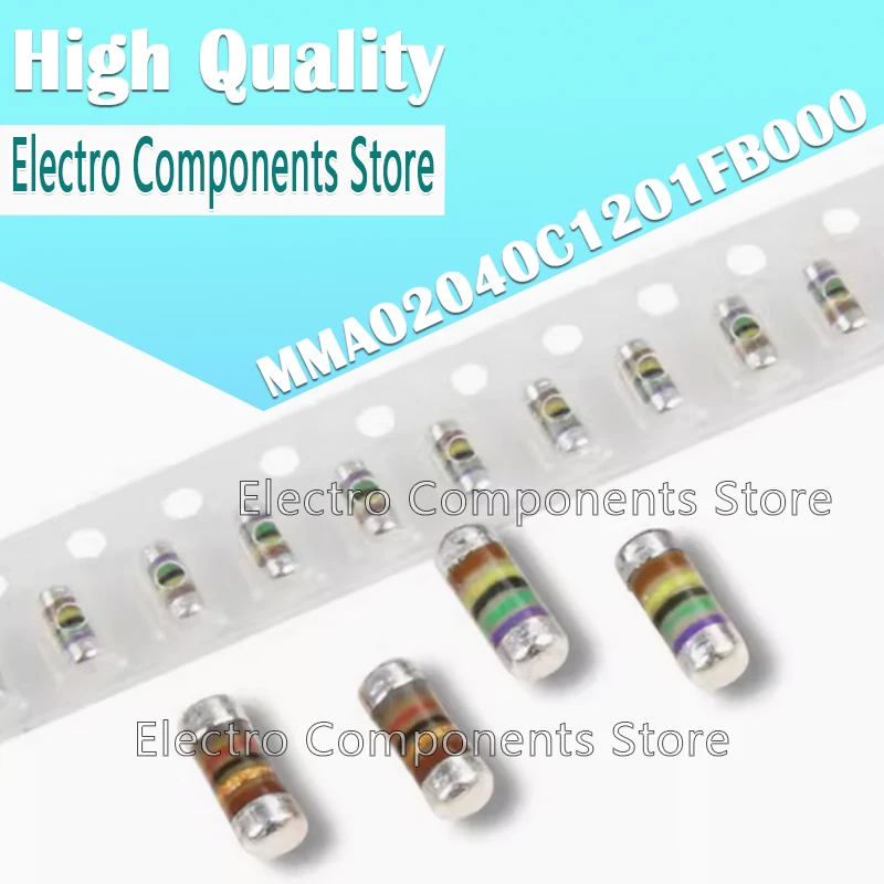 10PCS MMA02040C1201FB000 1.2 kOhms Professional Thin Film MELF Resistors MMA0204 SMD Resistor Cylindrical 0204 1% 1.2KΩ 2/5W