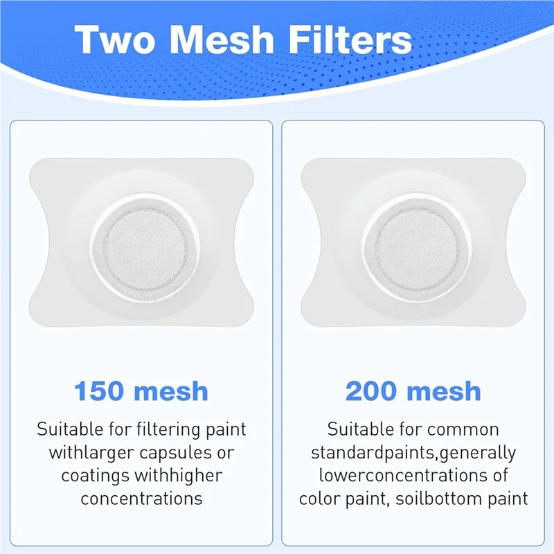 

2 шт., чашка для аэрографа, сетчатые фильтры из полипропилена для аксессуаров для краски, размер 1,30 x 0,98 дюйма