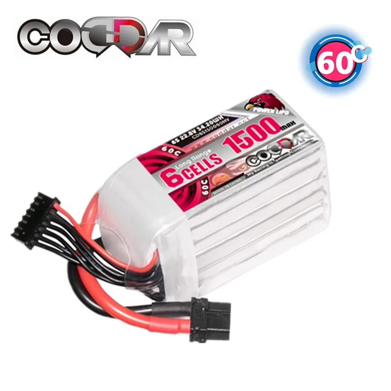 

CODDAR 6S 22.8V 1500mAh 60C Lipo Battery with XT60 Connector LiHV Batteies for RC Car Truck Airplane FPV UAV Drone