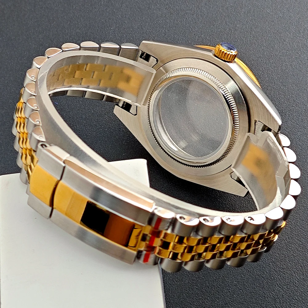 NH35 حافظة مجهزة حزام ساعة اليد 36/41 مللي متر صندوق ساعة يناسب NH34/35/NH36 حركة الملحقات الياقوت الزجاج NH35 الطلب