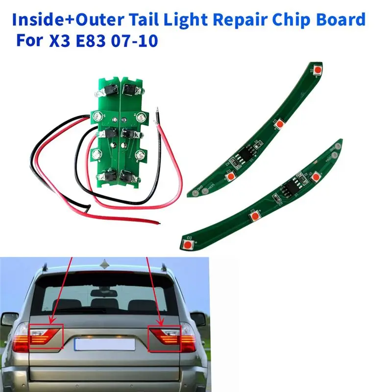 Inside+ Outer Tail Light Repair Chip Board 4Pcs/Set 7162209 7162210 7162213 7162214 For BMW X3 E83 07-10 Rear Tail Board