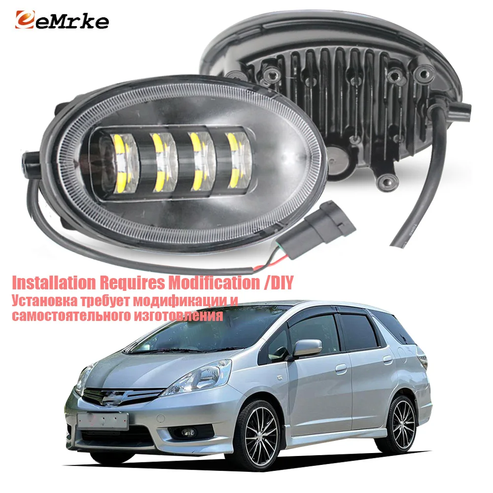 

200% яркость, белый + желтый светодиодный противотуманный фонарь, линза 40 Вт для Honda Fit Shuttle Hybrid 2011 2012 2013 (НОВЫЙ DIY) Фара дневного света