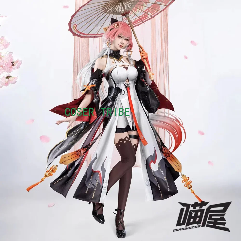 COSER TRIBE Wuthering Waves Changli Game Suit Sweet Lovely Dress Uniform Cosplay Costume Halloween Party Role Play Outfit Women