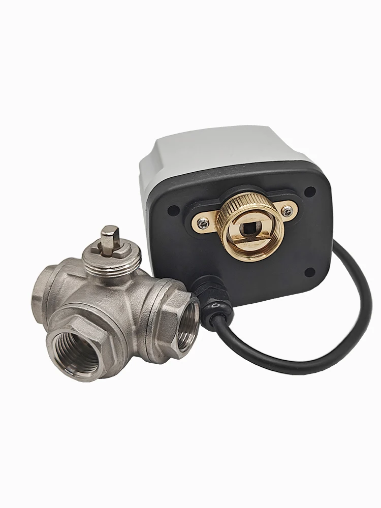 Imagem -06 - Motorizada Válvula de Esfera tipo t Impermeável Dn15 Válvulas de Esfera Elétrica 3-way Ip65 ac dc 220v 24v 12v em Aço Inoxidável
