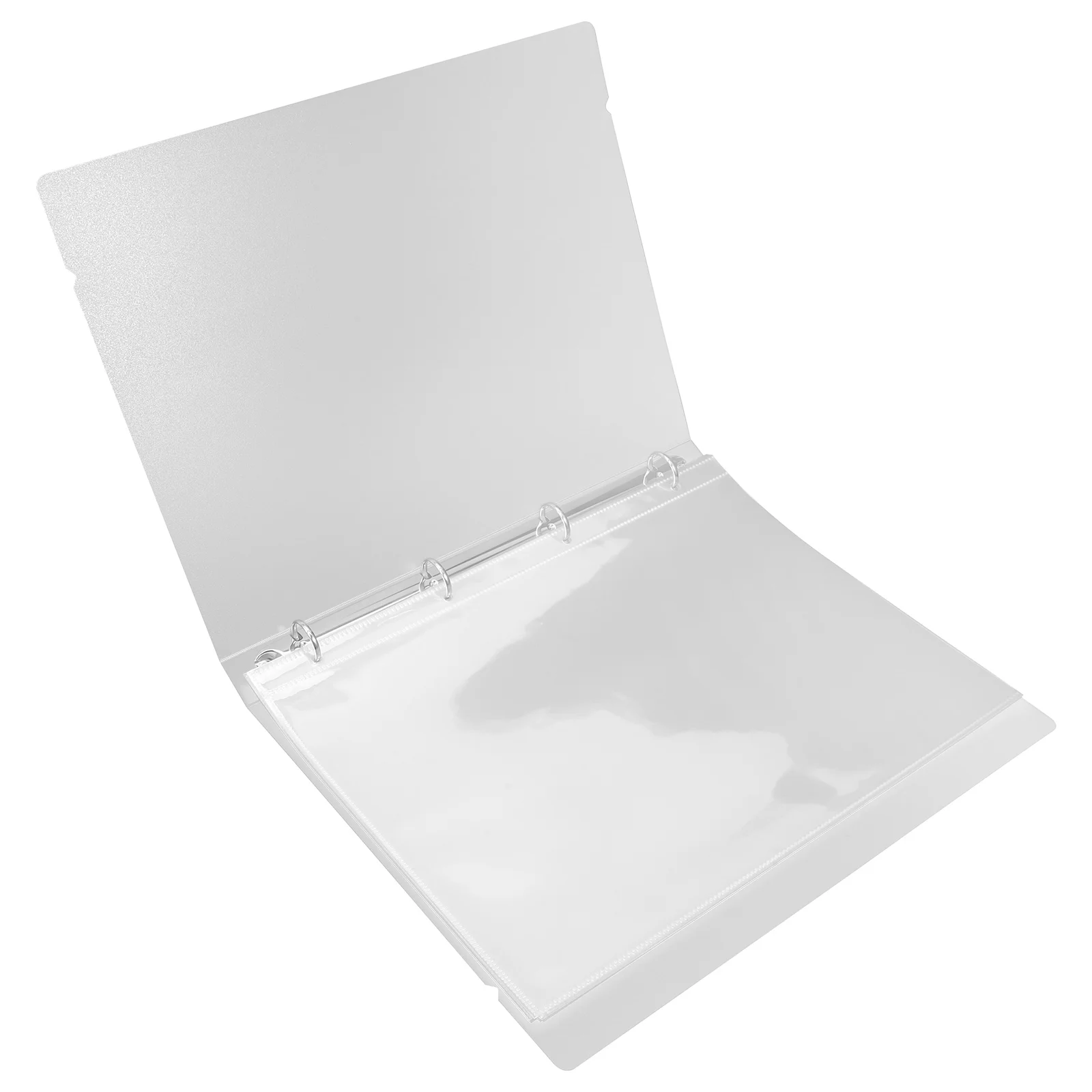 

A4 Sheet Transparent PP 4 Ring Binder O Type 30 Pages Note Holder Storage Plastic Sleeves Student Teacher Musician