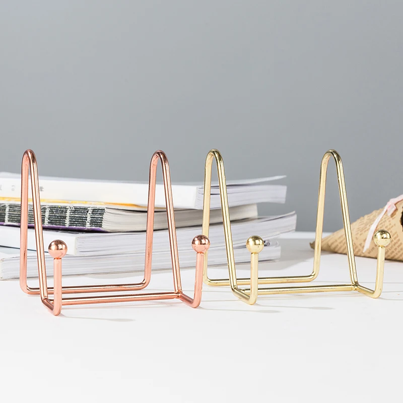 Picture Easel Metal Plate Stands Holder Plate Display Stand Display Pictures Frame Photo Decorative Plate Dish Tabletop Rack