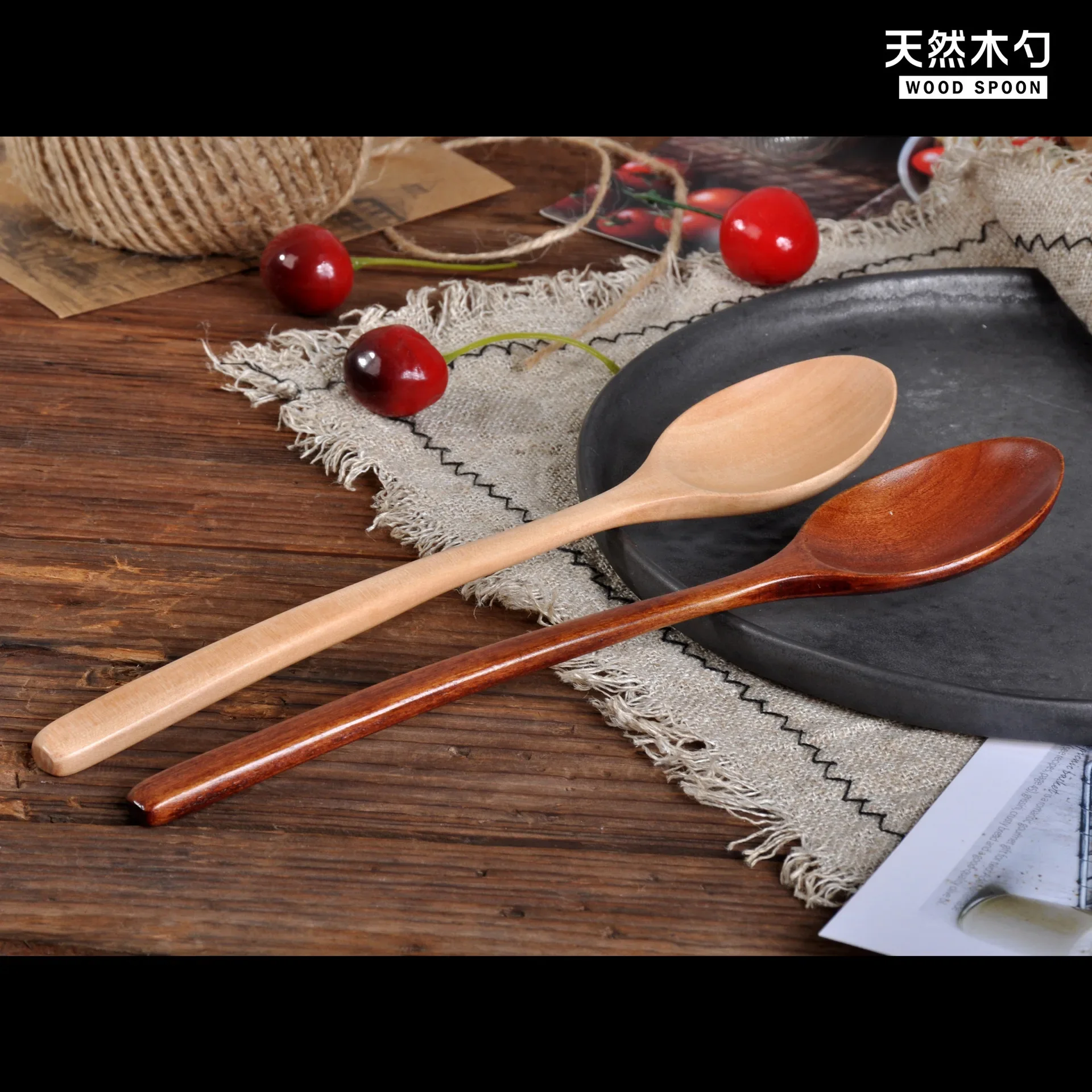 Wooden Spoon Cooking Utensil Tools Teaspoon Tableware Home Kitchen Natural Ladle Soup Scoop Korea-style Long Handle Tableware