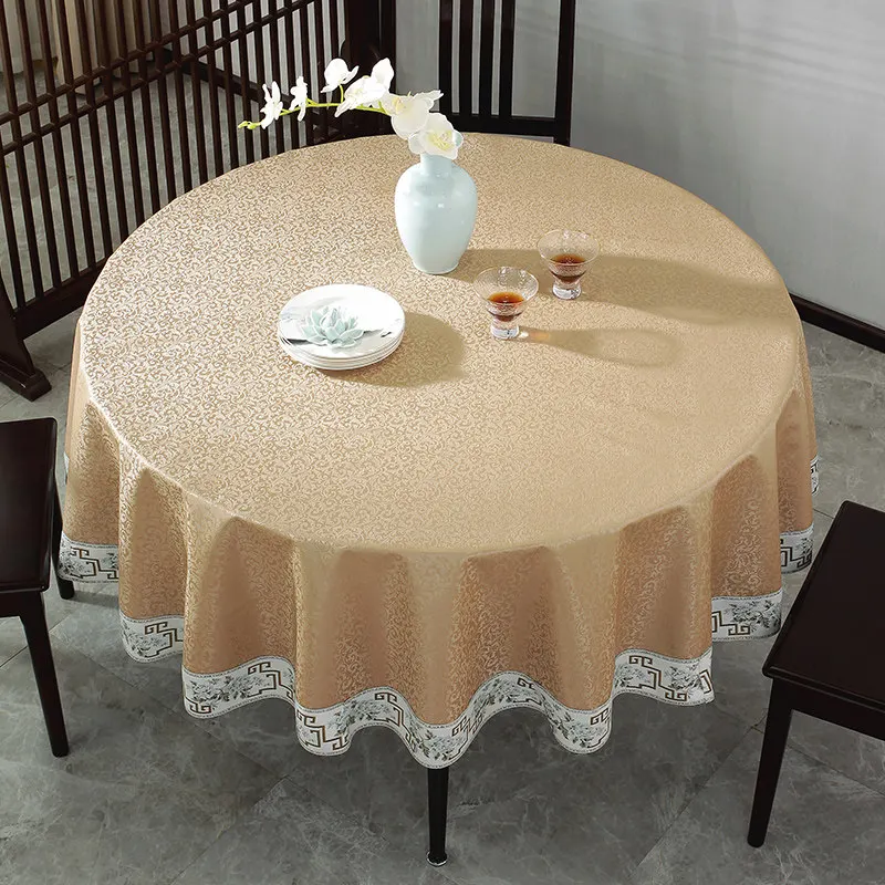 Round tablecloth waterproof, oil-proof, anti-scalding, no-wash household table cover, tablecloth, new Chinese style