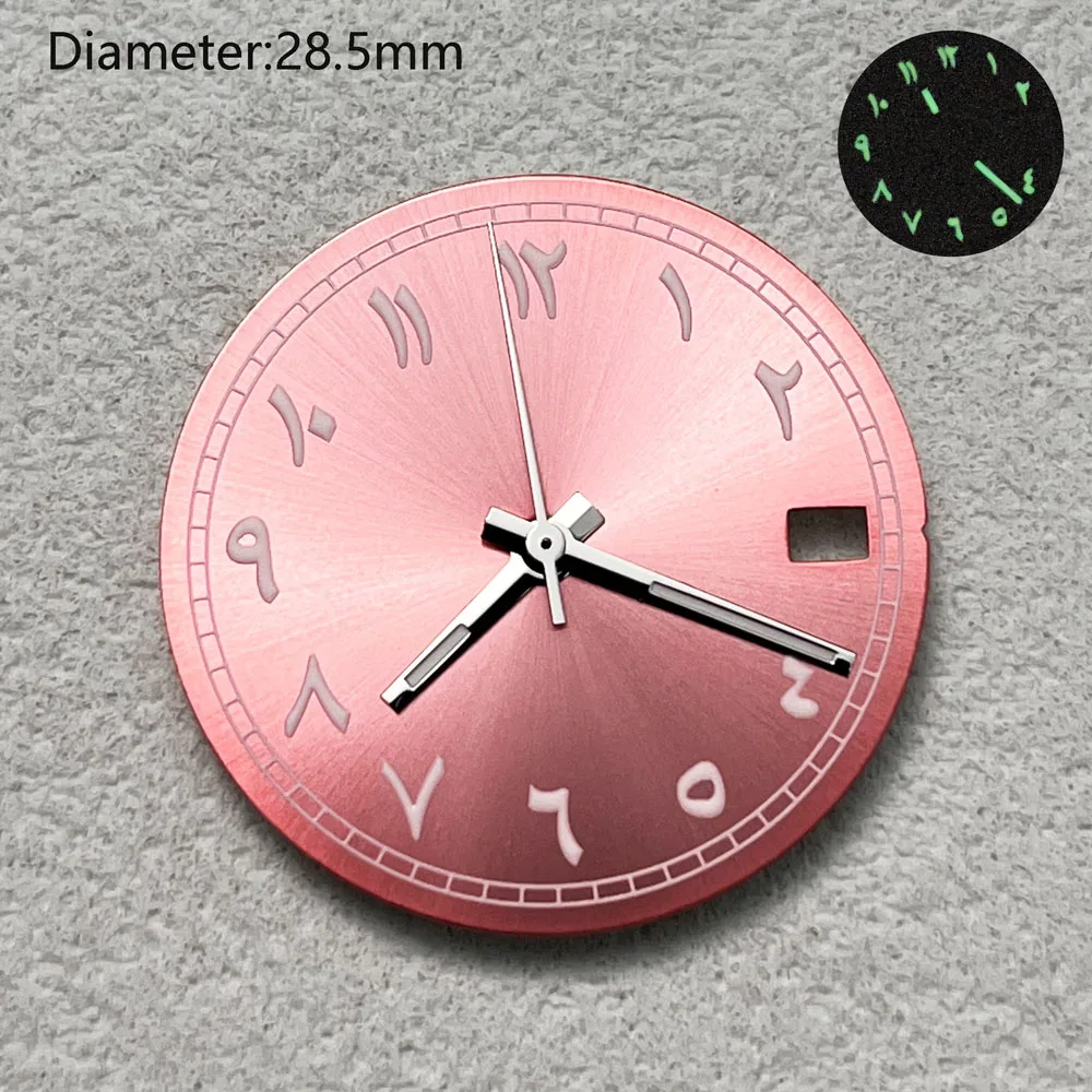 Quadrante NH35 28,5 mm quadrante arabo luminoso cassa dell'orologio NH35 39 mm adatto per movimento automatico NH35 M228206-0025 quadrante slog watchmods