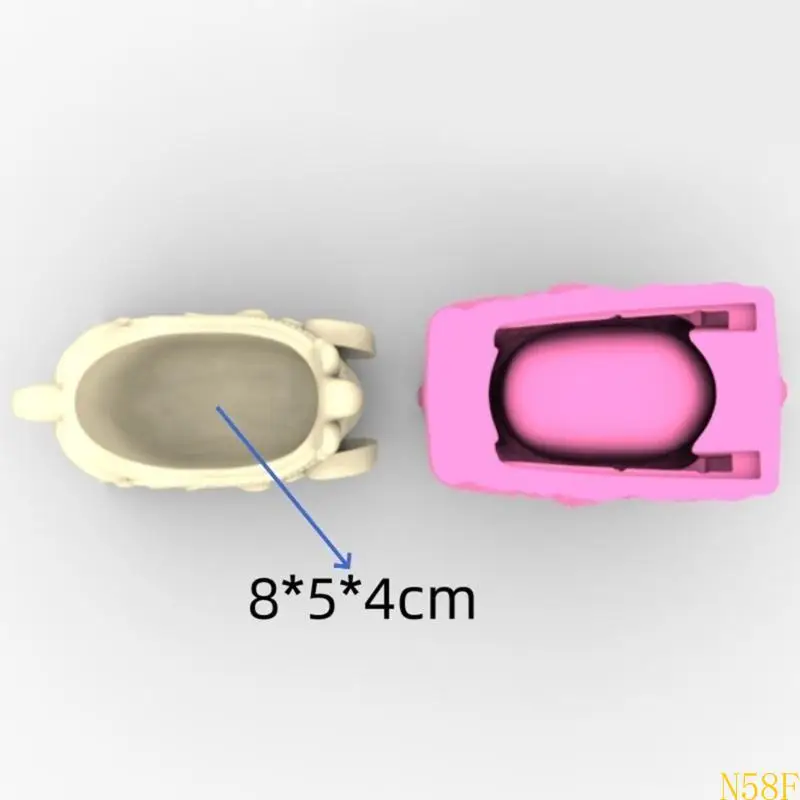 

N58F Silicone Cup Mold Christmas Sleigh Flexible Silicone Mold for Creating Plant Holders and Decorative Items