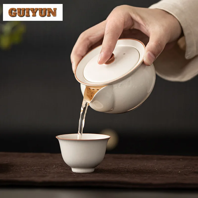 185 مللي الرماد النباتي يده إبريق الشاي المساعد على التحلل الشاي القديم وعاء صنع الشاي غلاية مع مصفاة طقم شاي صيني مجموعة الملحقات