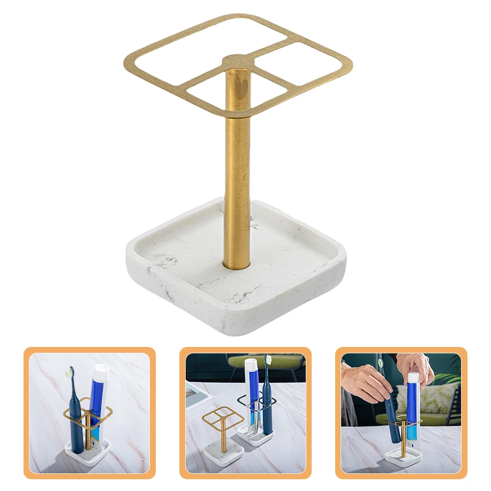 

Toothbrush Rack Toothpaste Metal Organizer Stainless Steel Holder Small Electric