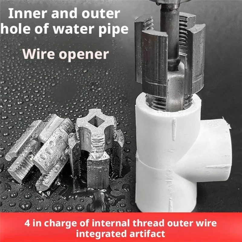 ABFI Kit de enhebrado de tuberías de PVC 2 en 1 con adaptadores de 1/2" y 3/4" (1/2"+3/4")
