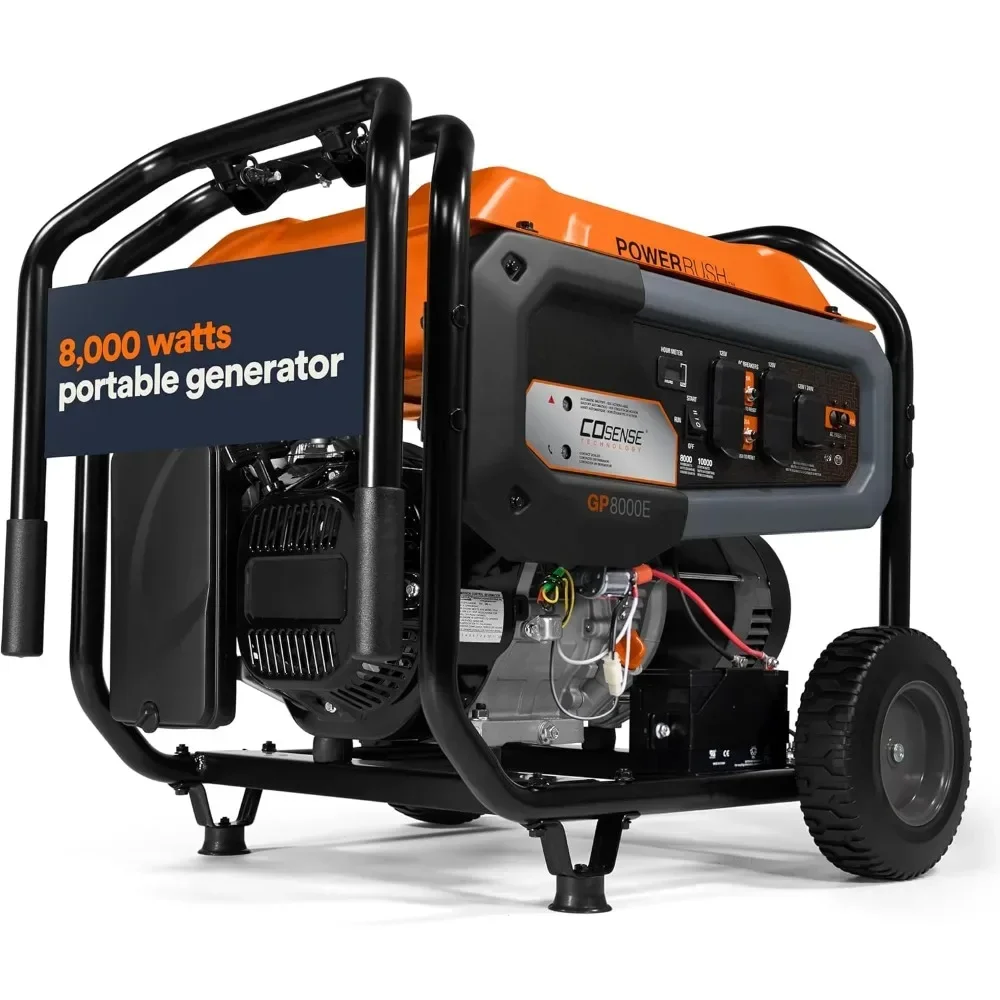 8,000-Watt Gas-Powered Portable Generator, Electric Start with COsense, Powerrush Advanced Technology