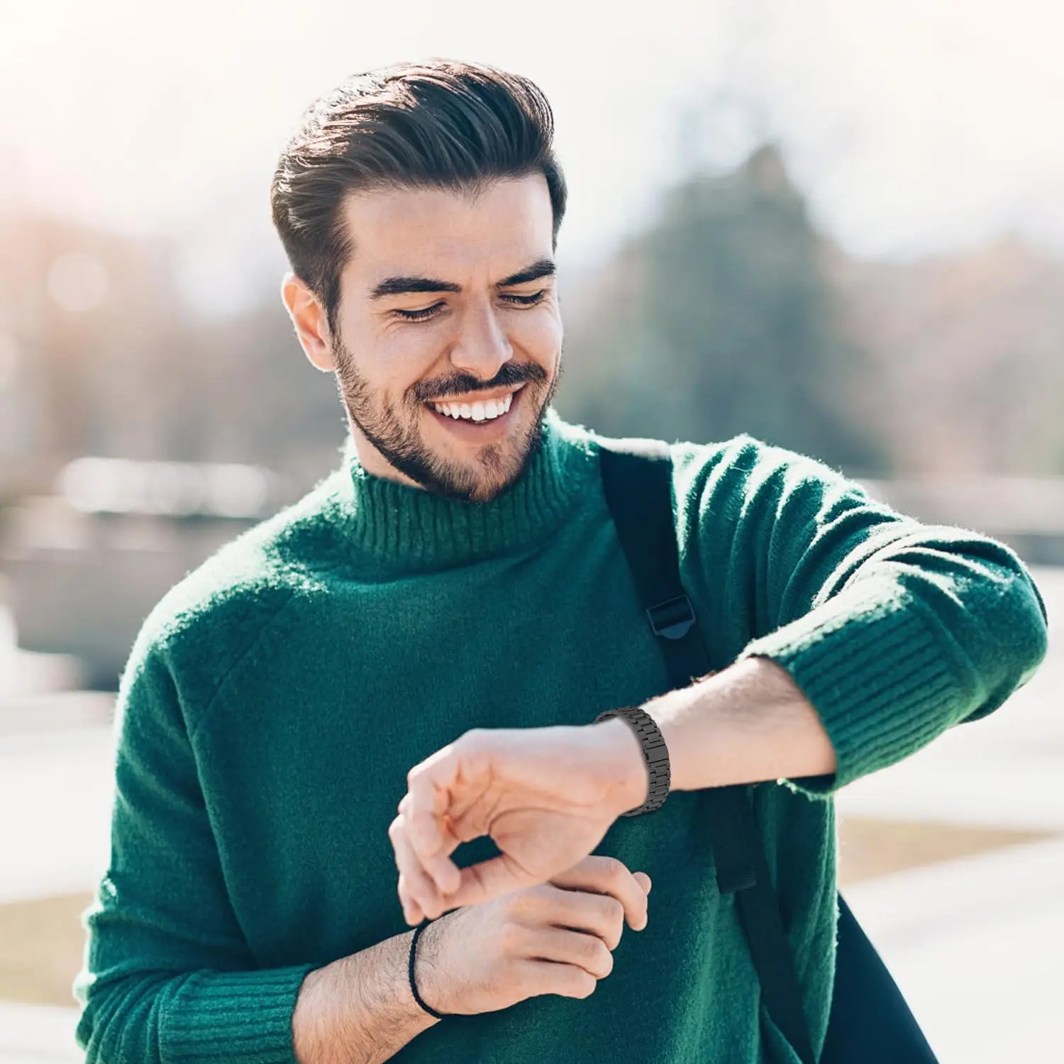 حزام معدني لساعة سامسونج جالاكسي 6 5 4 44 ملم 40 ملم / 5 برو 45 ملم بدون فجوة سوار من الفولاذ المقاوم للصدأ جالاكسي 4 6 كلاسيكي 46 42 43 47 ملم