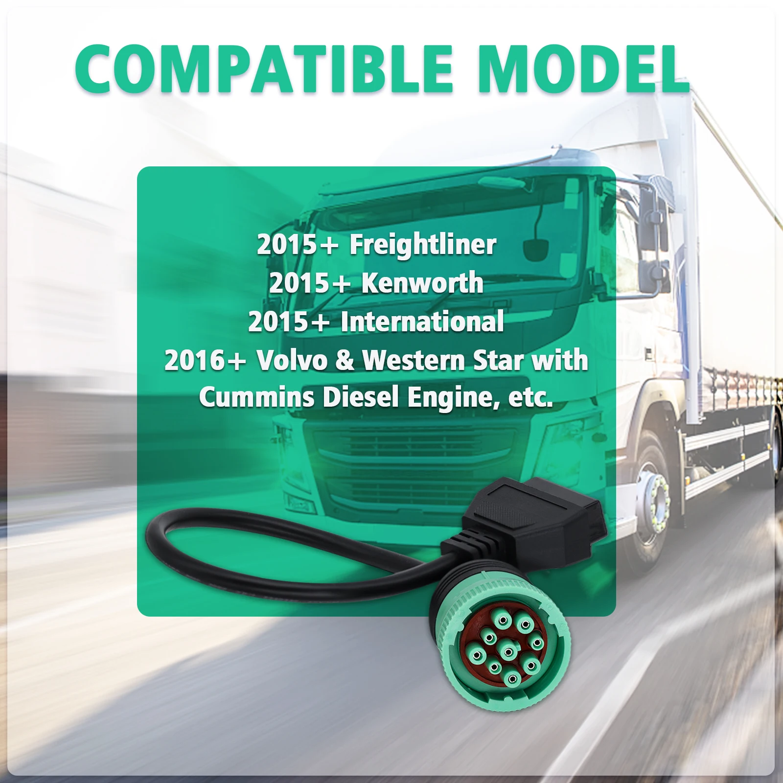 J1708 J1939 OBD Stecker Für Cummins 6Pin 9Pin zu OBD2 OBDII Diagnose Kabel Für Volvo/VW/Deutsch/Freightliner/Kenworth Lkw – Detail 8