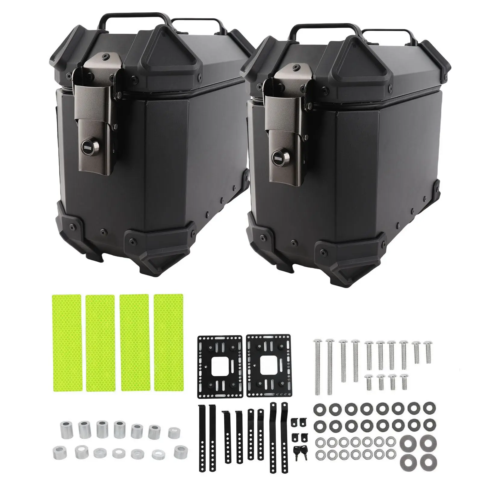 

Side Luggage Carrier Case Motorcycle Side Storage Luggage Box Left Right Aluminum Alloy Fit Quick Release for Helmet Luggage