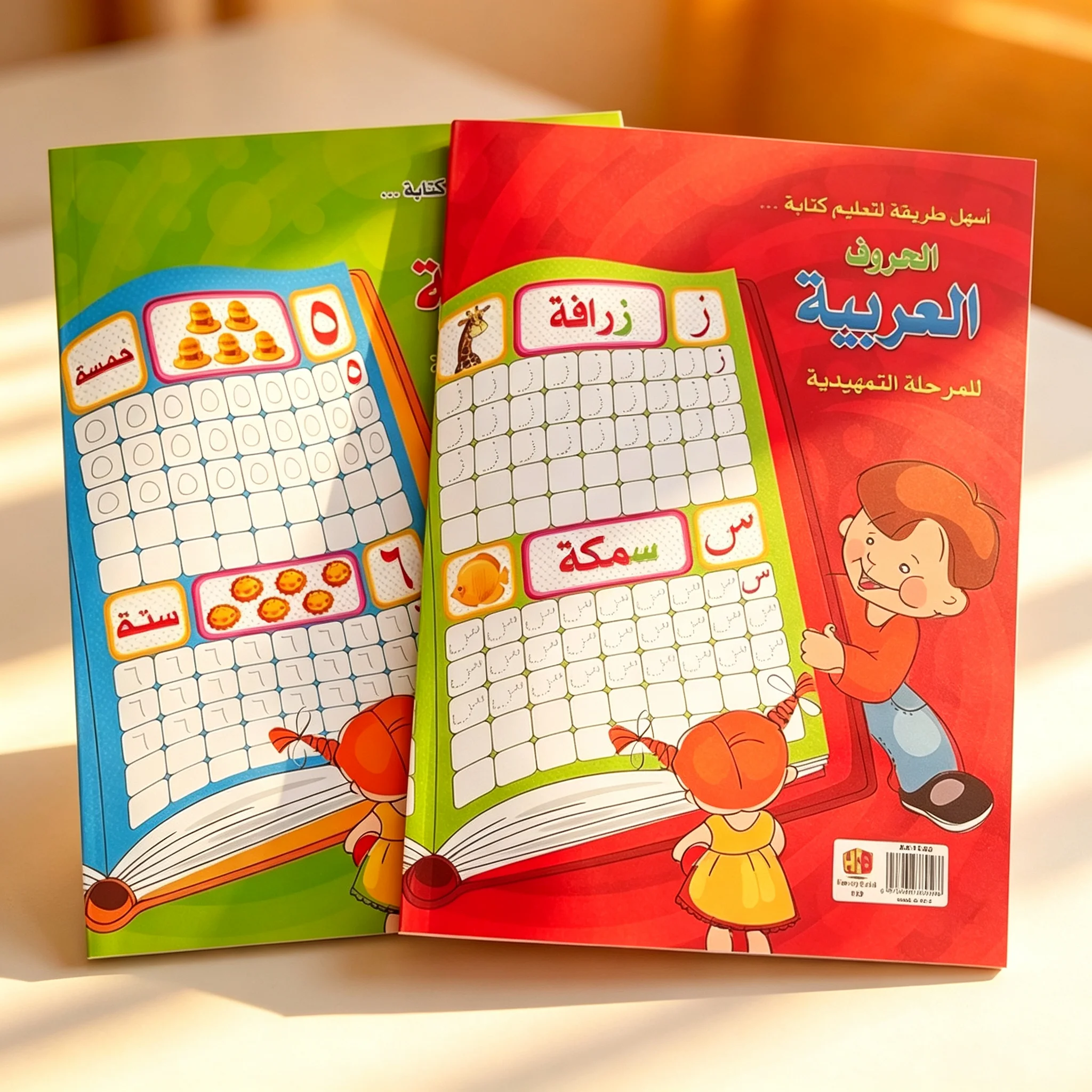 Arabic letter and number tracing activities; quickly master Arabic writing; early literacy resources; learning supplies.