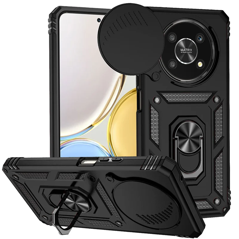 For HonorX9 X 9 4G Case Shockproof Armor Cover for Honar Honer Honor X9 Magic 4 Lite 5G Ring Holder Camera Lens Protection Funda