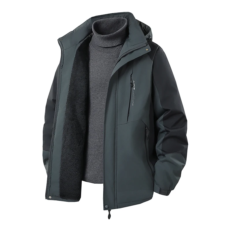 

2025 Winter plush thickened warm loose large size outdoor leisure sports mountaineering cotton clothing men's graphene jacket