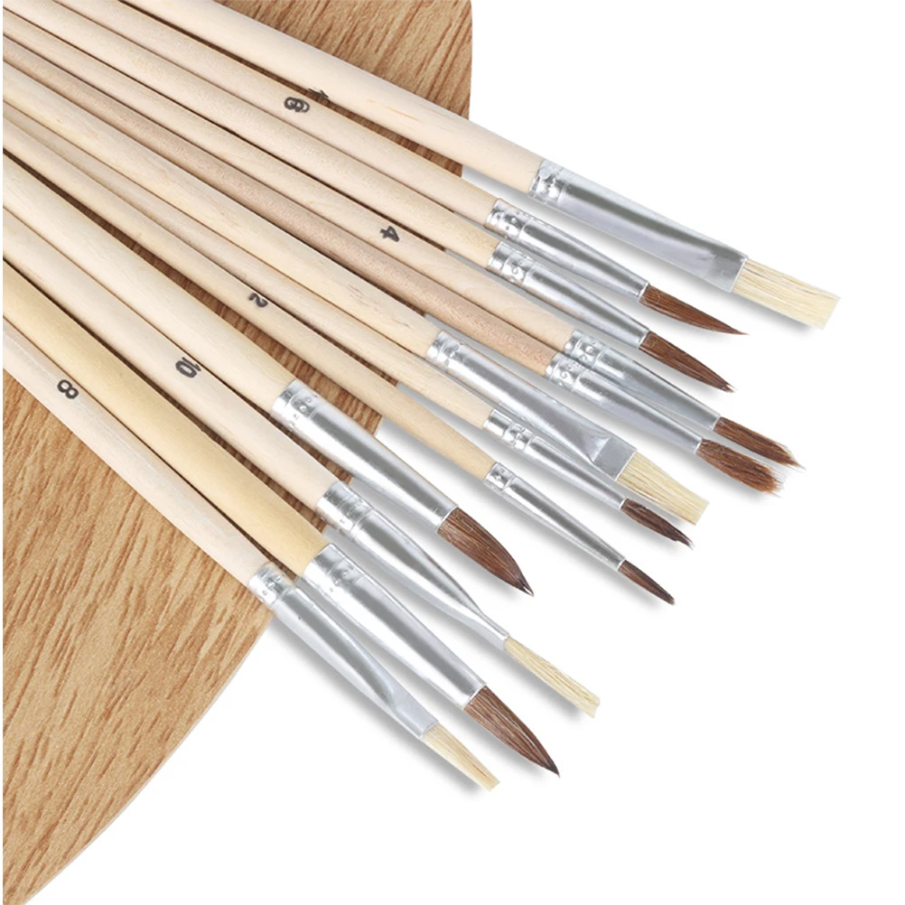 

13pcs Wooden Painting Brush Color Painting Pen Art Painting Set for Kid Adult ( , Color Palette)