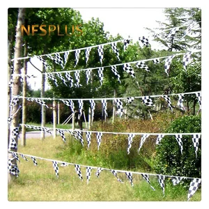 Plaid Dreieck Pendar Schwarz -Weiß -Schach gedruckt 38 Teile F1 Sport Auto Running Decorative Flags und Banner 10 Hauptverkaufsflagge - №3