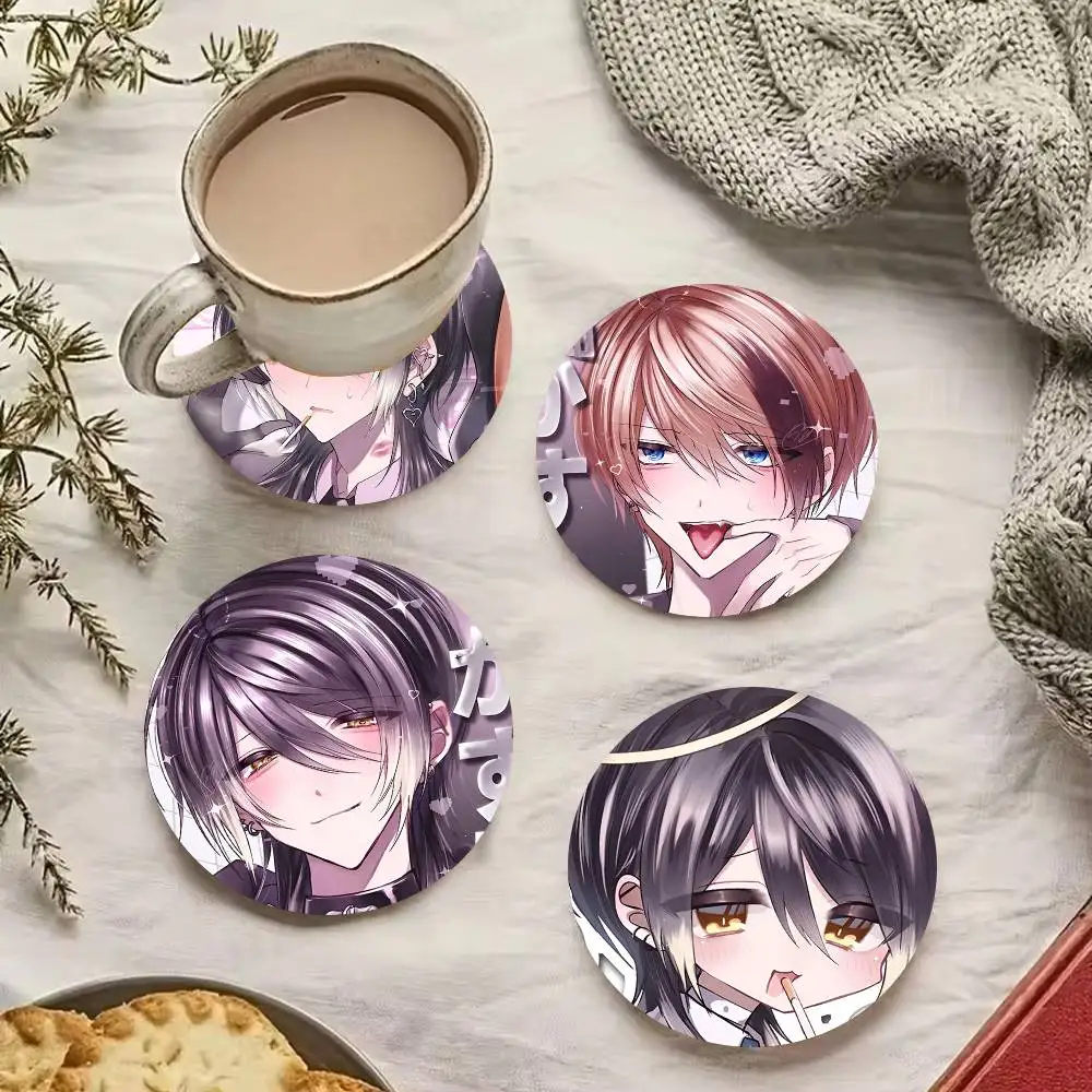 1pc Anime Kasurich Wooden Coaster Colour Printing Cup Mat Home Desk Decoration Gifts