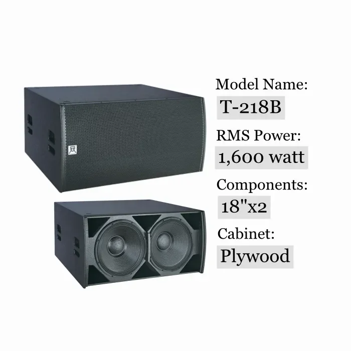 18 Inch Dual Subwoofer Bass Bin Portable Waterproof Speaker System for DJ Party Stage Live Performance - view 3