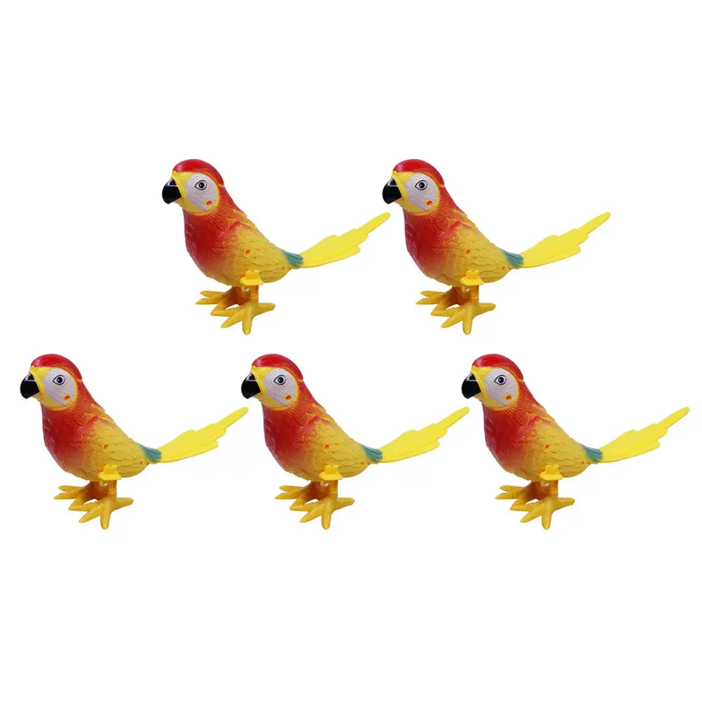 

5Pcs Jumping Parrot Clockwork Playthings Bright Colorful Kids Wind-Up Gift Home Office Bar Decor Wind-Up Toys