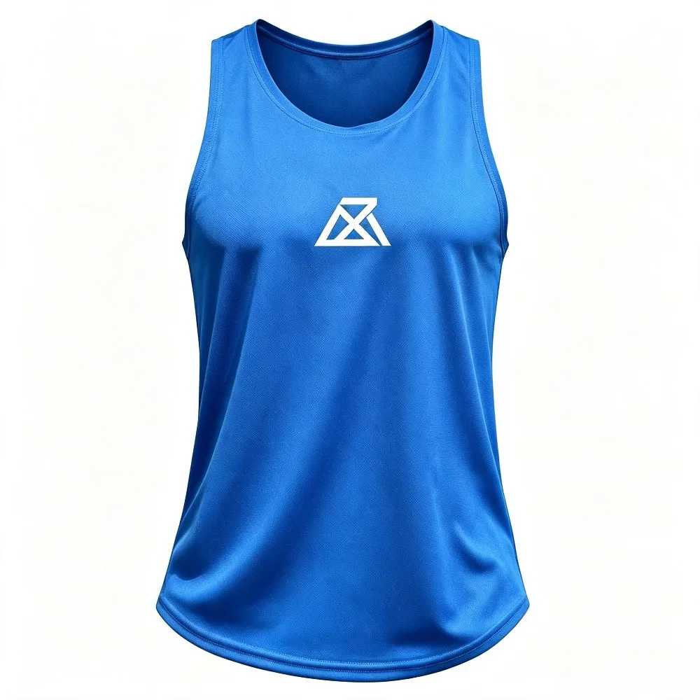 Geometric Triangle Logo Men Sleeveless T Shirt Quick Dry Fitness Gym Training Workout Sports Tank Top