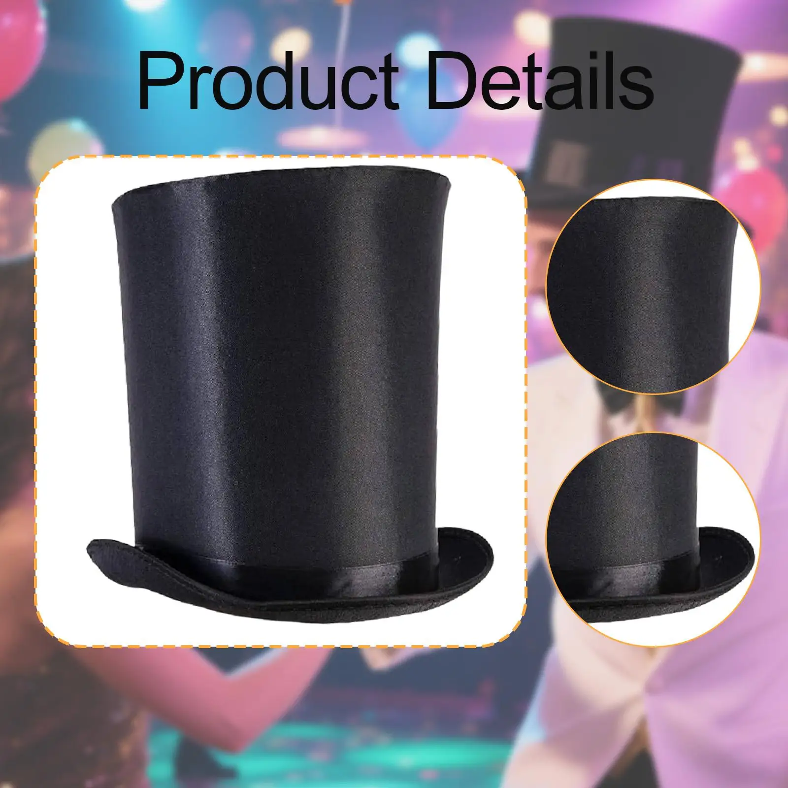 Sombrero de copa mago negro mayordomo vestir suministros de fiesta sombrero de mago para Halloween